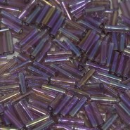 Miyuki Bugles 6mm Stiftperlen - Transparent smoky amethyst ab BGL2-256